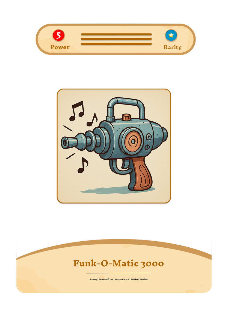 Funk-O-Matic 3000 prototype card